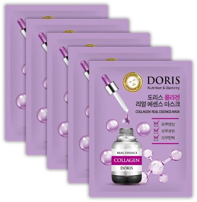 Изображение Тканевая маска для лица с коллагеном Jigott Doris Collagen Real Essence Mask, 25 мл • 5 штук