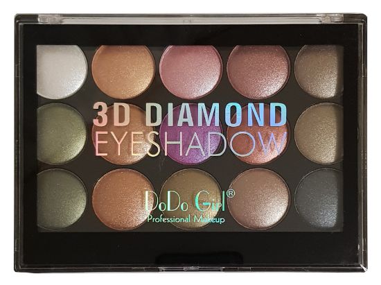 Изображение Палетка теней для глаз DoDo Girl 3D Diamond Eyeshadow, 15 оттенков