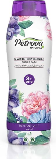 Изображение Средство для тела и волос Petrova Botanicals 3 в 1, Shampoo, Body Cleanser & Bubble Bath, 500 мл